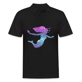 Sirène paillettes cadeau femmes filles - Polo Homme - noir - Devant - Kai (181cm)