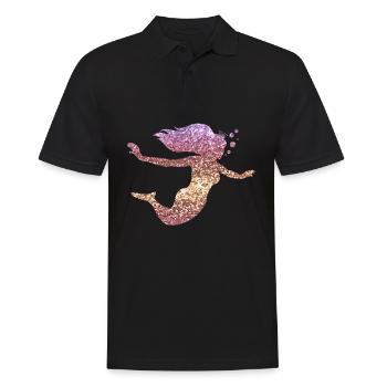 Sirène paillettes cadeau femmes filles - Polo Homme - noir - Devant - Kai (181cm)