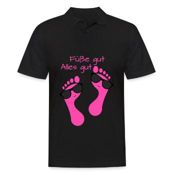 Fußpflege Pediküre Podologe Nagelstudio Geschenk - Männer Poloshirt - Schwarz - Vorne - Kai (181cm)
