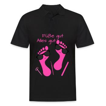 Fußpflege Pediküre Podologe Nagelstudio Geschenk - Männer Poloshirt - Schwarz - Vorne - Kai (181cm)