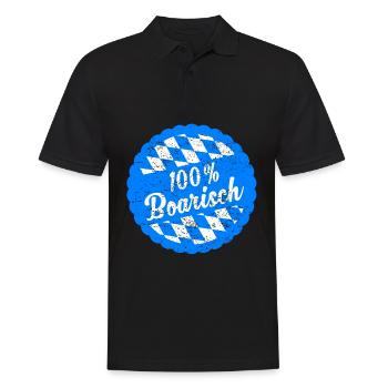 Bayern Bayerisch 100% Boarisch Geschenk - Männer Poloshirt - Schwarz - Vorne - Kai (181cm)