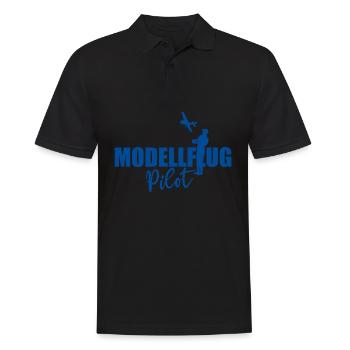 Modellflug Pilot Modellbauer Flugzeug Geschenk - Männer Poloshirt - Schwarz - Vorne - Kai (181cm)