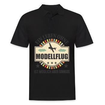 Modellflug Lustiger Spruch Modellbauer Geschenk - Männer Poloshirt - Schwarz - Vorne - Kai (181cm)