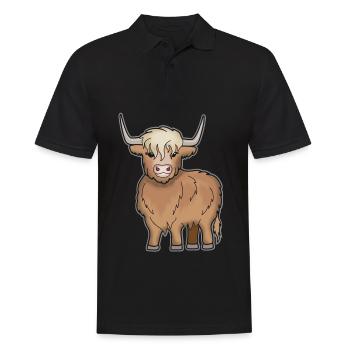 Vache de bovins Highland Highland écossais - Polo Homme - noir - Devant - Kai (181cm)