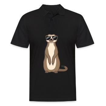 Suricate Drôle cadeau Dames Hommes Enfants - Polo Homme - noir - Devant - Kai (181cm)