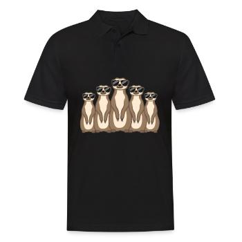 Meerkats Funny Gift Ladies Gentlemen Children - Men's Polo Shirt - black - Front - Kai (181cm)