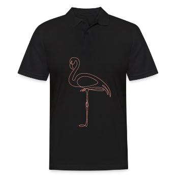 Flamingo One Line Art Art Abstrait Cadeau - Polo Homme - noir - Devant - Kai (181cm)