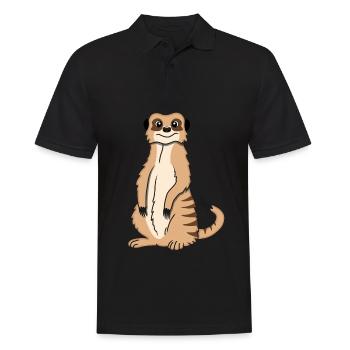 Cadeau d’amoureux des suricates Drôles d’animaux - Polo Homme - noir - Devant - Kai (181cm)