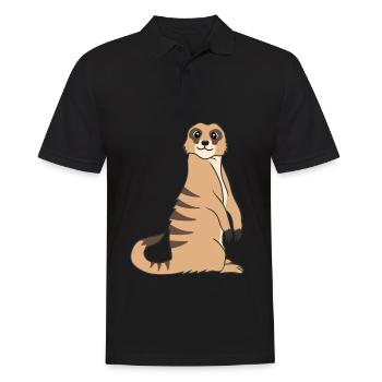 Cadeau d’amoureux des suricates Drôles d’animaux - Polo Homme - noir - Devant - Kai (181cm)