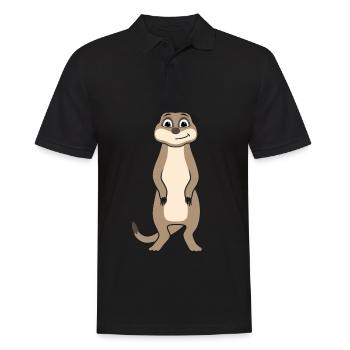 Cadeau d’amoureux des suricates Drôles d’animaux - Polo Homme - noir - Devant - Kai (181cm)