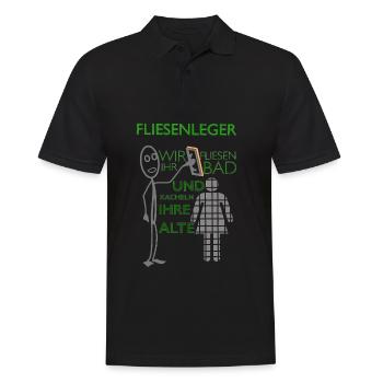 Lustiger Fliesenleger Spruch Geschenkidee - Männer Poloshirt - Schwarz - Vorne - Kai (181cm)