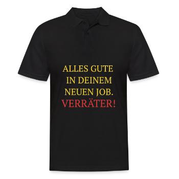 Alles gute in deinem neuen Job. Verräter! Kollegen - Männer Poloshirt - Schwarz - Vorne - Kai (181cm)