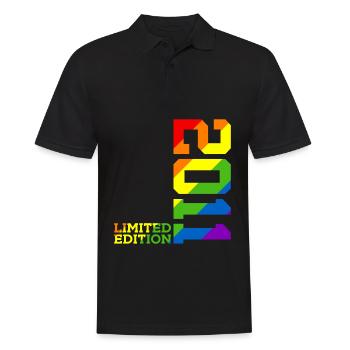 LGBTQ 2011 REGENBOGEN QUEER 14. GEBURTSTAG PRIDE - Männer Poloshirt - Schwarz - Vorne - Kai (181cm)