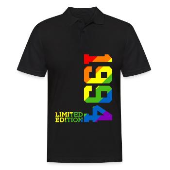 LGBTQ 1994 REGENBOGEN QUEER 32. GEBURTSTAG PRIDE - Männer Poloshirt - Schwarz - Vorne - Kai (181cm)