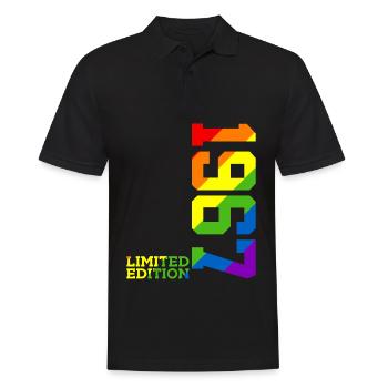 FIERTÉ DU 59E ANNIVERSAIRE QUEER ARC-EN-CIEL 1967 - Polo Homme - noir - Devant - Kai (181cm)