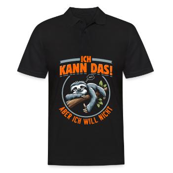 Ich kann das - Männer Poloshirt - Schwarz - Vorne - Kai (181cm)