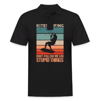 Kiteboard Kite Surf Surf Surf Retro Vintage Kiten - Polo Homme - noir - Devant - Kai (181cm)