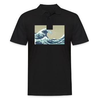 Great Wave of Kanagawa - Men's Polo Shirt - black - Front - Kai (181cm)