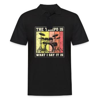Vintage Rock Musik Schlagzeuger Drum RLRR LRLL - Männer Poloshirt - Schwarz - Vorne - Kai (181cm)