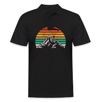 Paragliding Gleitschrimfliegen Retro Vintage - Men's Polo Shirt - black - Front - Kai (181cm)
