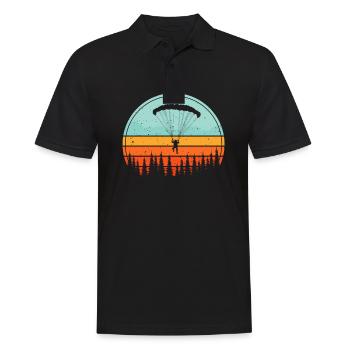 Paragliding Gleitschrimfliegen Retro Vintage - Men's Polo Shirt - black - Front - Kai (181cm)