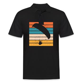 Paragliding Gleitschrimfliegen Retro Vintage - Men's Polo Shirt - black - Front - Kai (181cm)