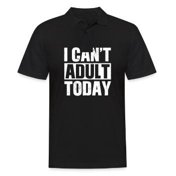 I CAN'T ADULT TODAY LAZY CAT - Men's Polo Shirt - black - Front - Kai (181cm)