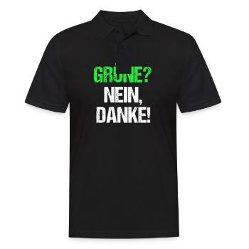 Grün? Nein Danke! Anti Grüne Anti Bearbock - Männer Poloshirt - Schwarz - Vorne - Kai (181cm)