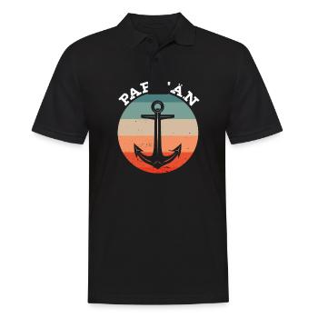 Papitän Capitän Anker Retro Vintage Papa - Männer Poloshirt - Schwarz - Vorne - Kai (181cm)