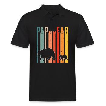 Vintage Papa Ours Bébé Ours Rétro Ours - Polo Homme - noir - Devant - Kai (181cm)