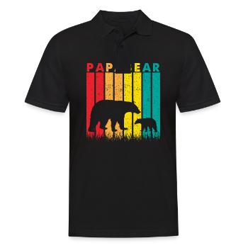 Vintage Papa Bear Baby Bear Retro Bear - Men's Polo Shirt - black - Front - Kai (181cm)