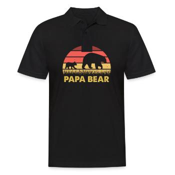 Vintage Papa Bear Baby Bear Retro Bear - Men's Polo Shirt - black - Front - Kai (181cm)