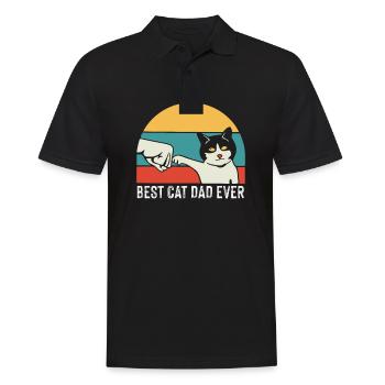 Vintage Best Cat Dad Daddy Retro - Men's Polo Shirt - black - Front - Kai (181cm)