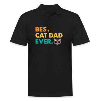 Vintage Best Cat Dad Daddy Retro - Men's Polo Shirt - black - Front - Kai (181cm)