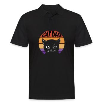Vintage Meilleur Cat Papa Papa Retro - Polo Homme - noir - Devant - Kai (181cm)
