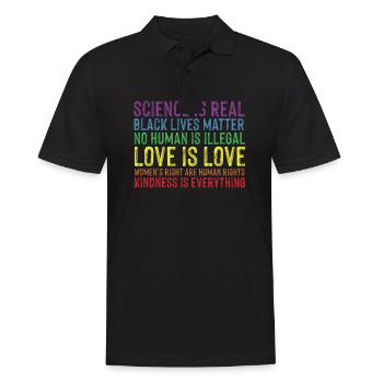 Kindness is EVERYTHING Science is Real Love - Men's Polo Shirt - black - Front - Kai (181cm)