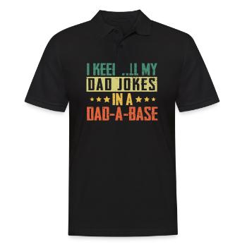 I Keep All My Dad Jokes In A Dad-A-Base Vintage - Men's Polo Shirt - black - Front - Kai (181cm)