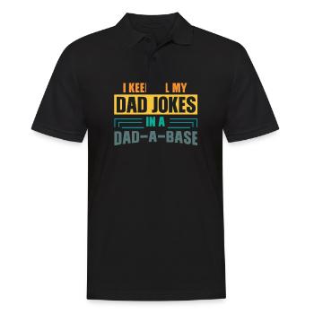 I Keep All My Dad Jokes In A Dad-A-Base Vintage - Men's Polo Shirt - black - Front - Kai (181cm)