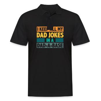 I Keep All My Dad Jokes In A Dad-A-Base Vintage - Men's Polo Shirt - black - Front - Kai (181cm)