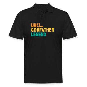 Rétro Uncle Godfather Legend Vintage - Polo Homme - noir - Devant - Kai (181cm)