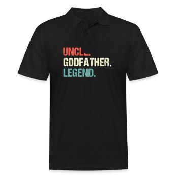 Retro Uncle Godfather Legend Vintage - Männer Poloshirt - Schwarz - Vorne - Kai (181cm)