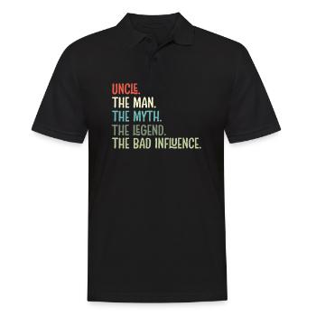 Retro Uncle Godfather Legend Vintage - Männer Poloshirt - Schwarz - Vorne - Kai (181cm)