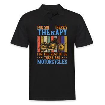Classic Biker Vintage Rétro Black Motorcycle - Polo Homme - noir - Devant - Kai (181cm)
