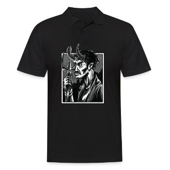 Occult Gothic Grunge Satan 666 Dark Art - Men's Polo Shirt - black - Front - Kai (181cm)