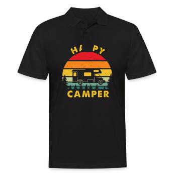 Happy Camper Retro Vintage Van Life Campen - Polo Homme - noir - Devant - Kai (181cm)