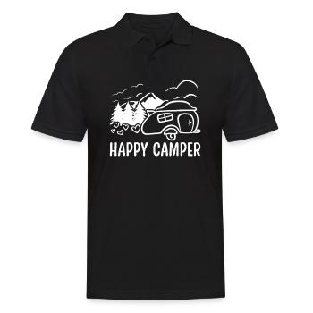 Happy Camper Retro Vintage Van Life Campen - Polo Homme - noir - Devant - Kai (181cm)