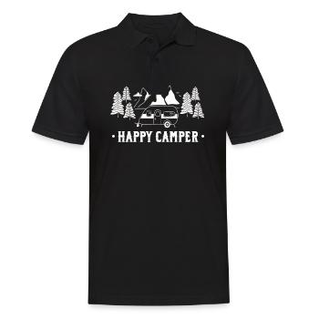 Happy Camper Retro Vintage Van Life Campen - Polo Homme - noir - Devant - Kai (181cm)