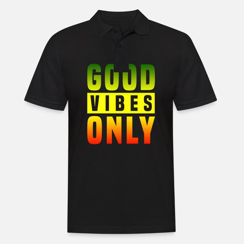 Good Vibes Only Rasta Reggae Roots - Polo Homme - noir