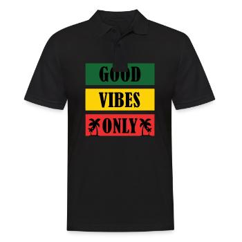 Good Vibes Only Rasta Reggae Roots - Männer Poloshirt - Schwarz - Vorne - Kai (181cm)