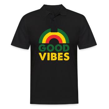 Good Vibes Only Rasta Reggae Roots - Polo Homme - noir - Devant - Kai (181cm)